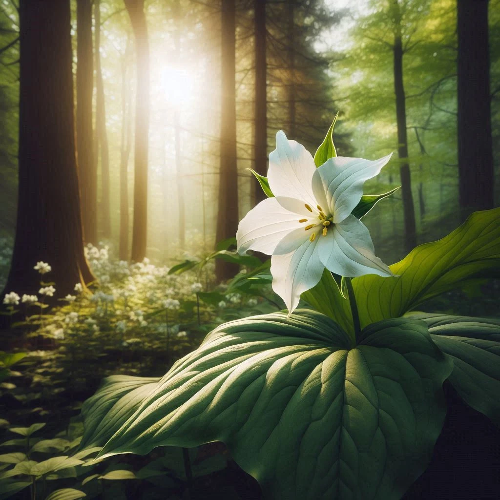 image about سر التماثل الثلاثي: الخصائص المورفولوجية لزهرة الثالوث (Trillium) وأهميتها الطبية والرمزية