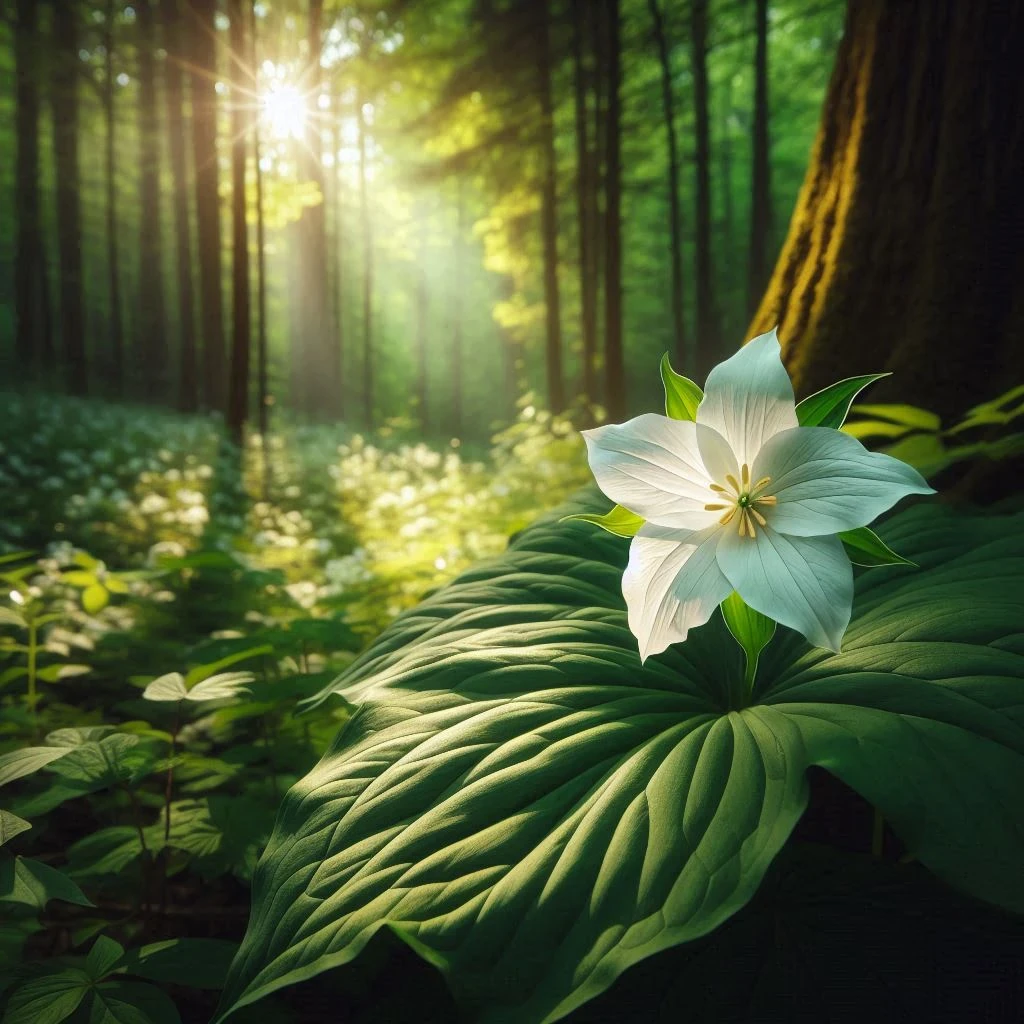 image about سر التماثل الثلاثي: الخصائص المورفولوجية لزهرة الثالوث (Trillium) وأهميتها الطبية والرمزية