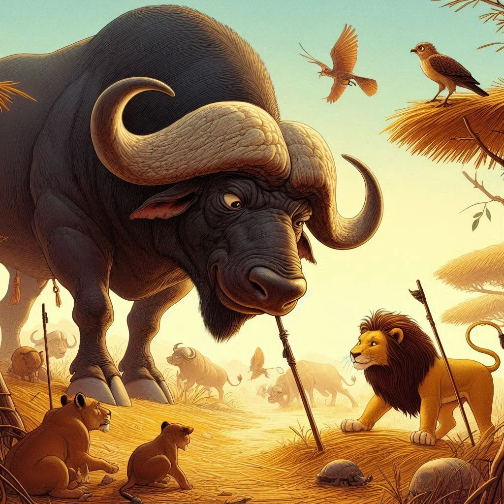 image about الصراع على العرش: قصة أسد وجاموس في معركة من أجل البقاء