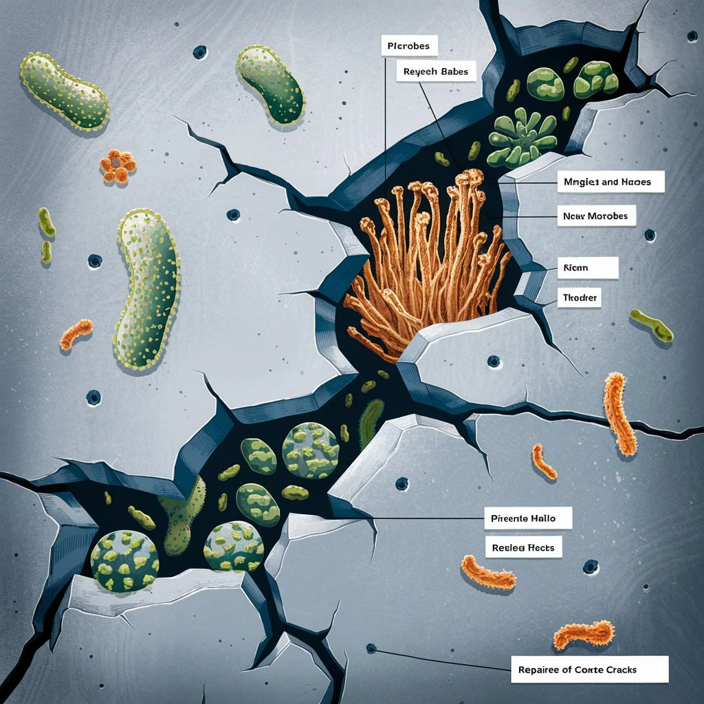 image about كيف يساعد النشاط البيولوجي للجراثيم في إصلاح الشقوق الخرسانية