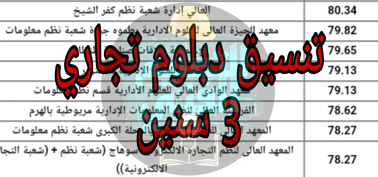 image about تنسيق دبلوم تجاره 3 سنين