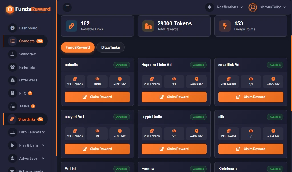 image about شرح موقع Funds Reward للربح من الإنترنت + طرق السحب على بايير وفودافون كاش