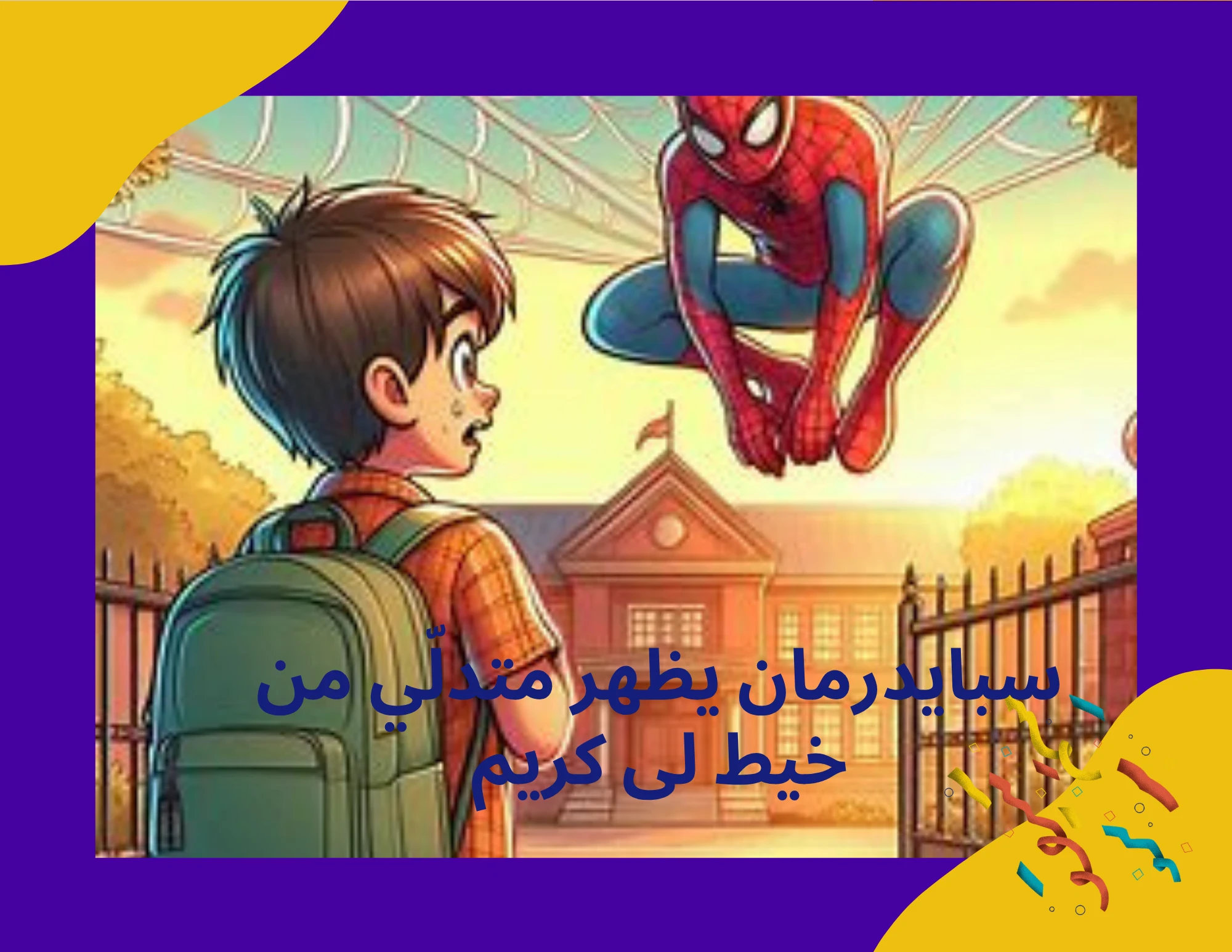 image about سبايدرمان مع كريم فى المدرسة الجديدة