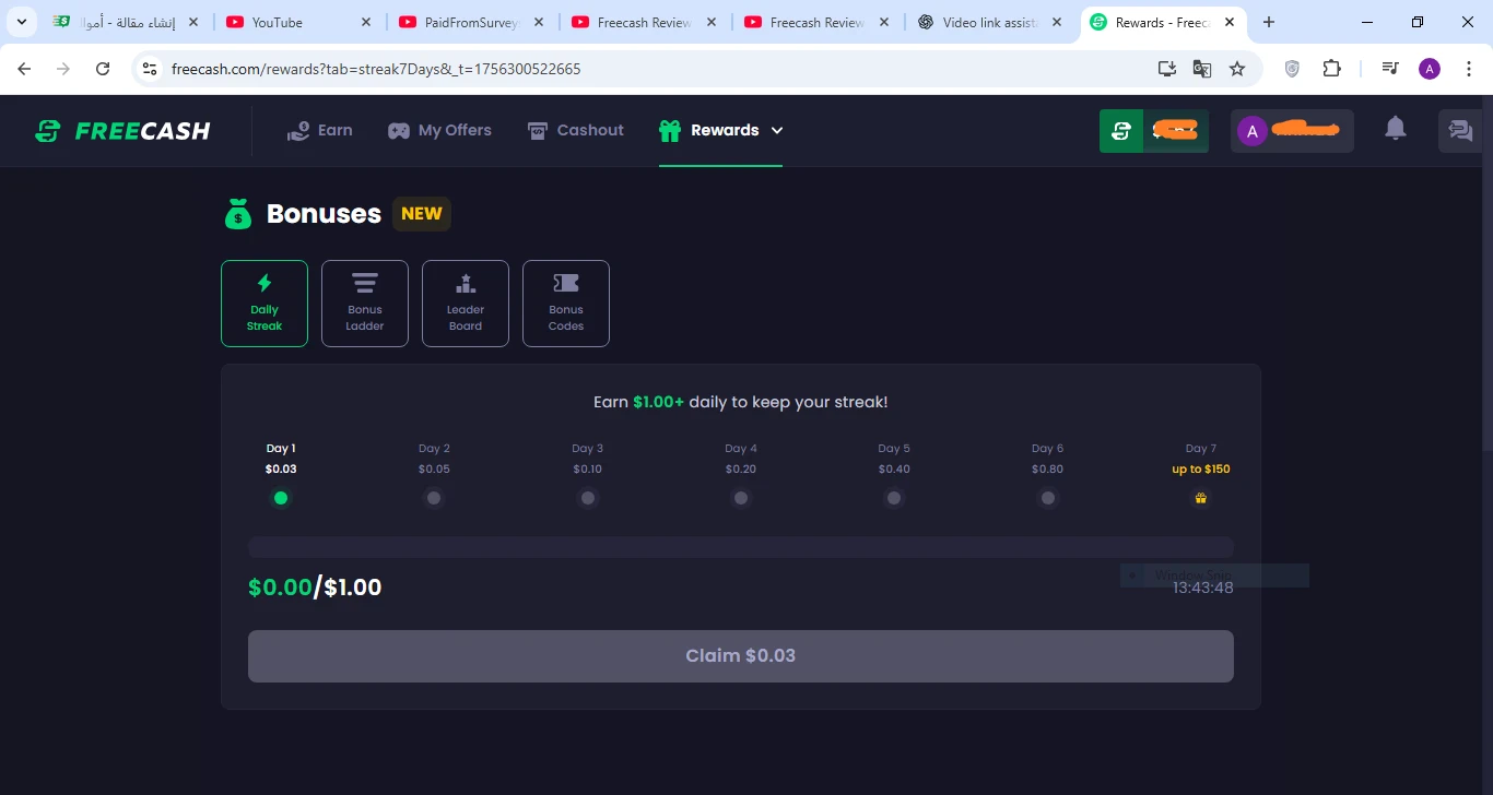 image about 💰 هل يمكن ربح 18 دولار يومياً من Freecash؟ (مراجعة شاملة + إثبات سحب 200$)