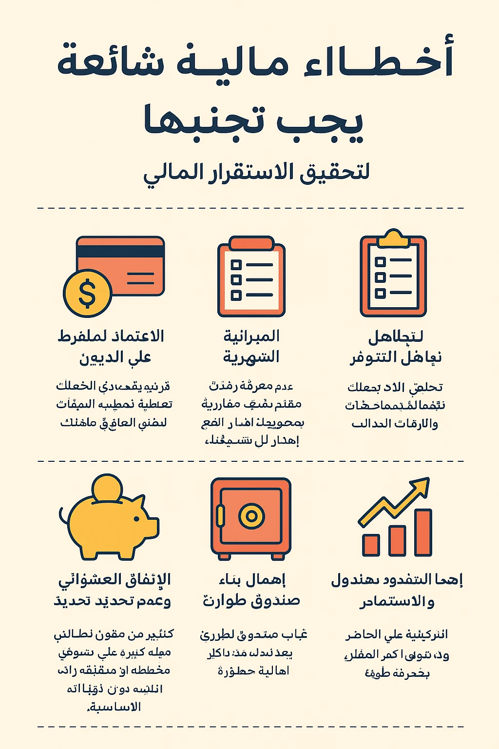 image about أخطاء مالية شائعة يجب تجنبها لتحقيق الاستقرار المالي