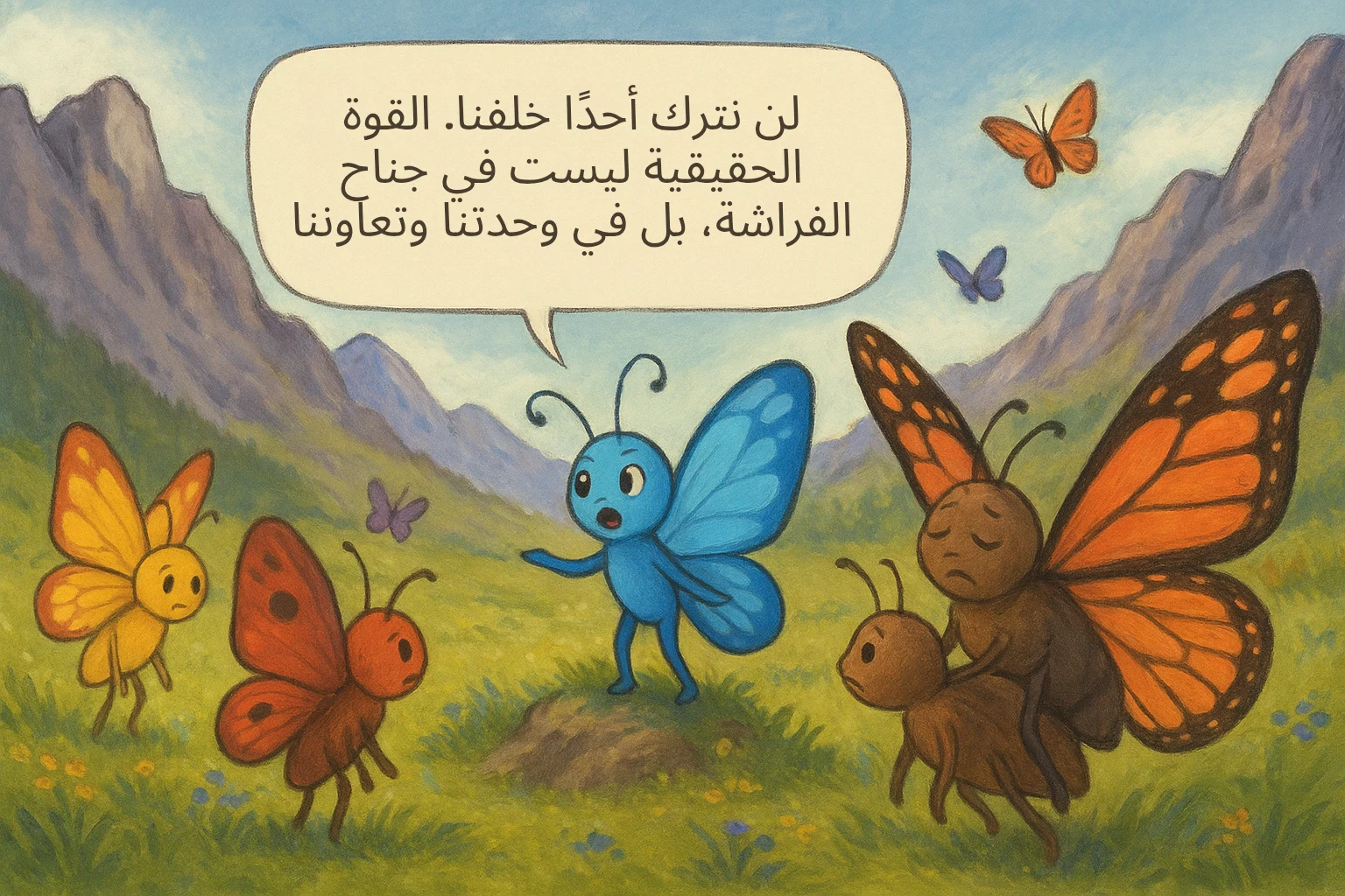 image about رحلة أجنحة الأمل: قصة الفراشات للأطفال عن التعاون والشجاعة