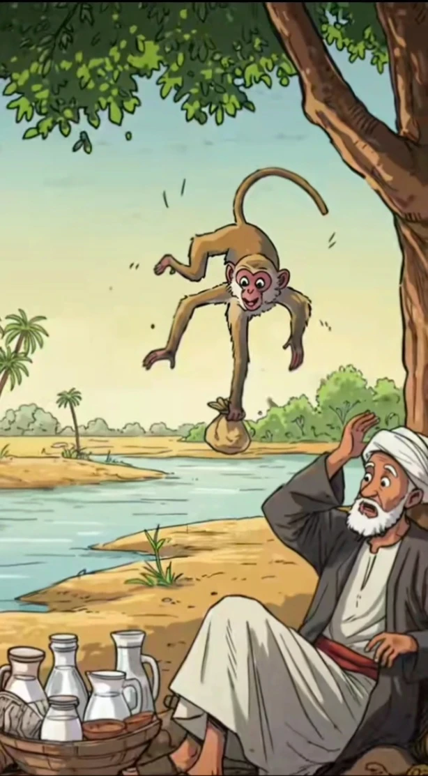 image about بائع الحليب و القرد