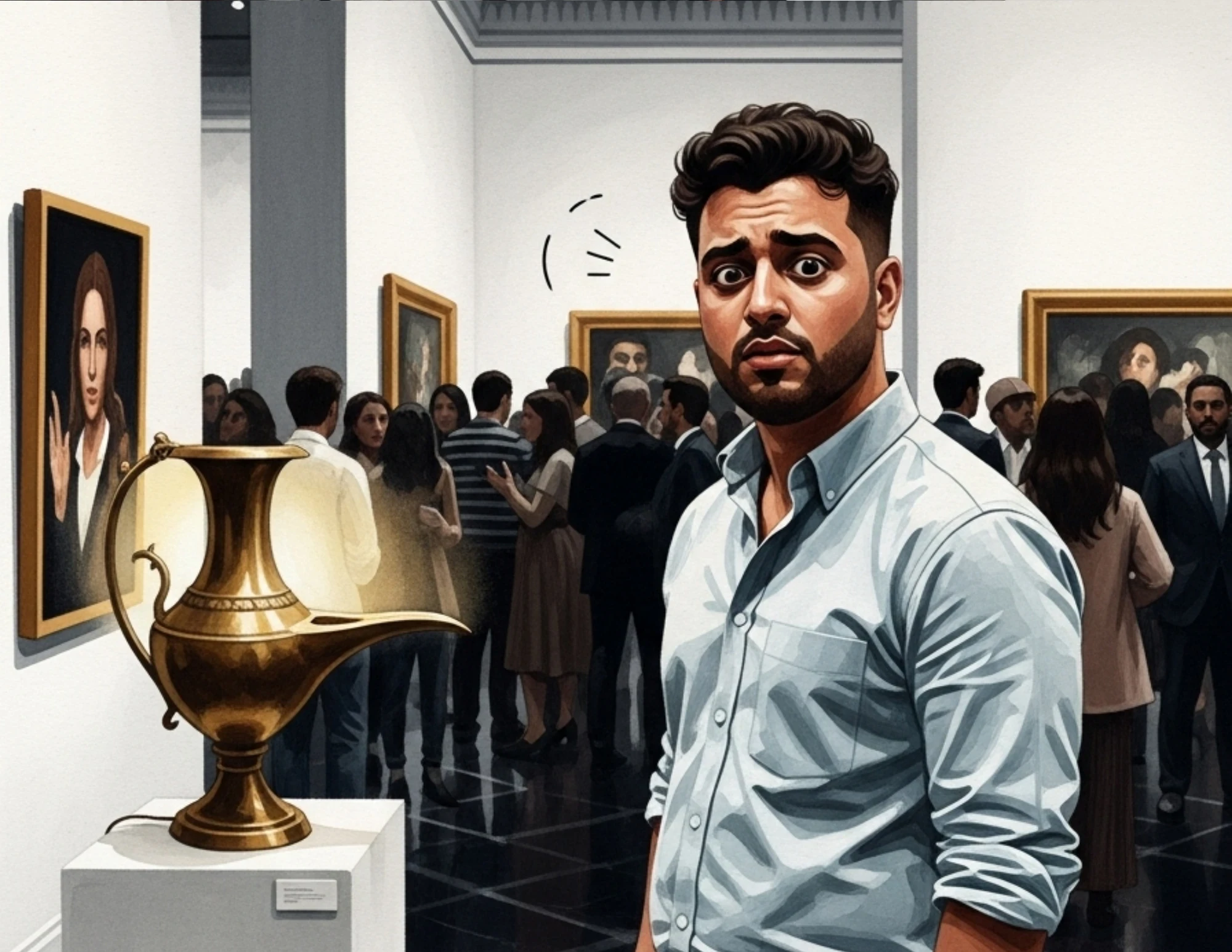 image about المصباح الذي يروي النكات المظلمة: مغامرة معرض الفن العبثي الجزء الثاني