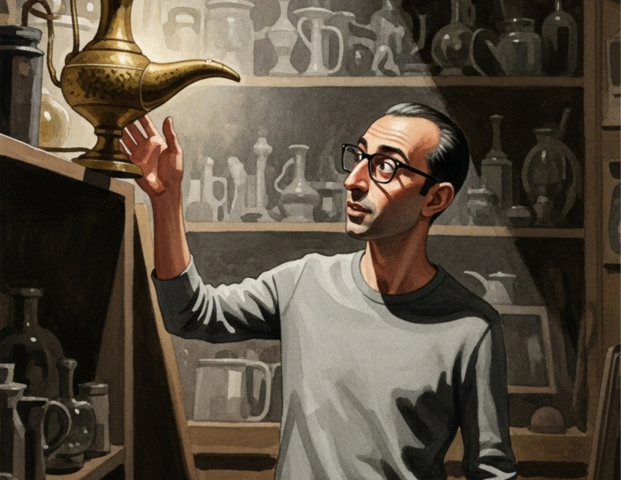 image about المصباح الذي يروي النكات المظلمة: مغامرة المزاد العبثي