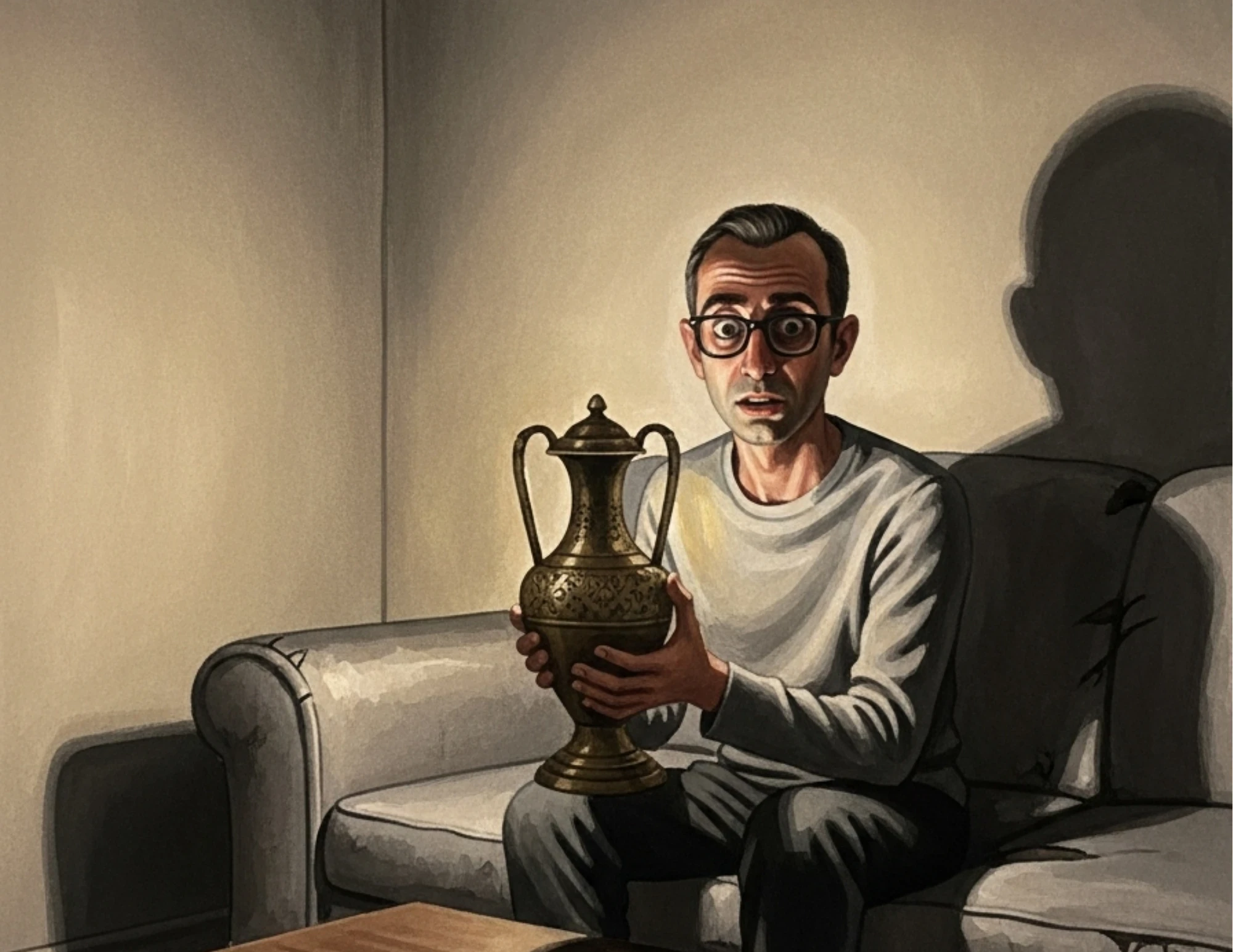 image about المصباح الذي يروي النكات المظلمة: مغامرة المزاد العبثي