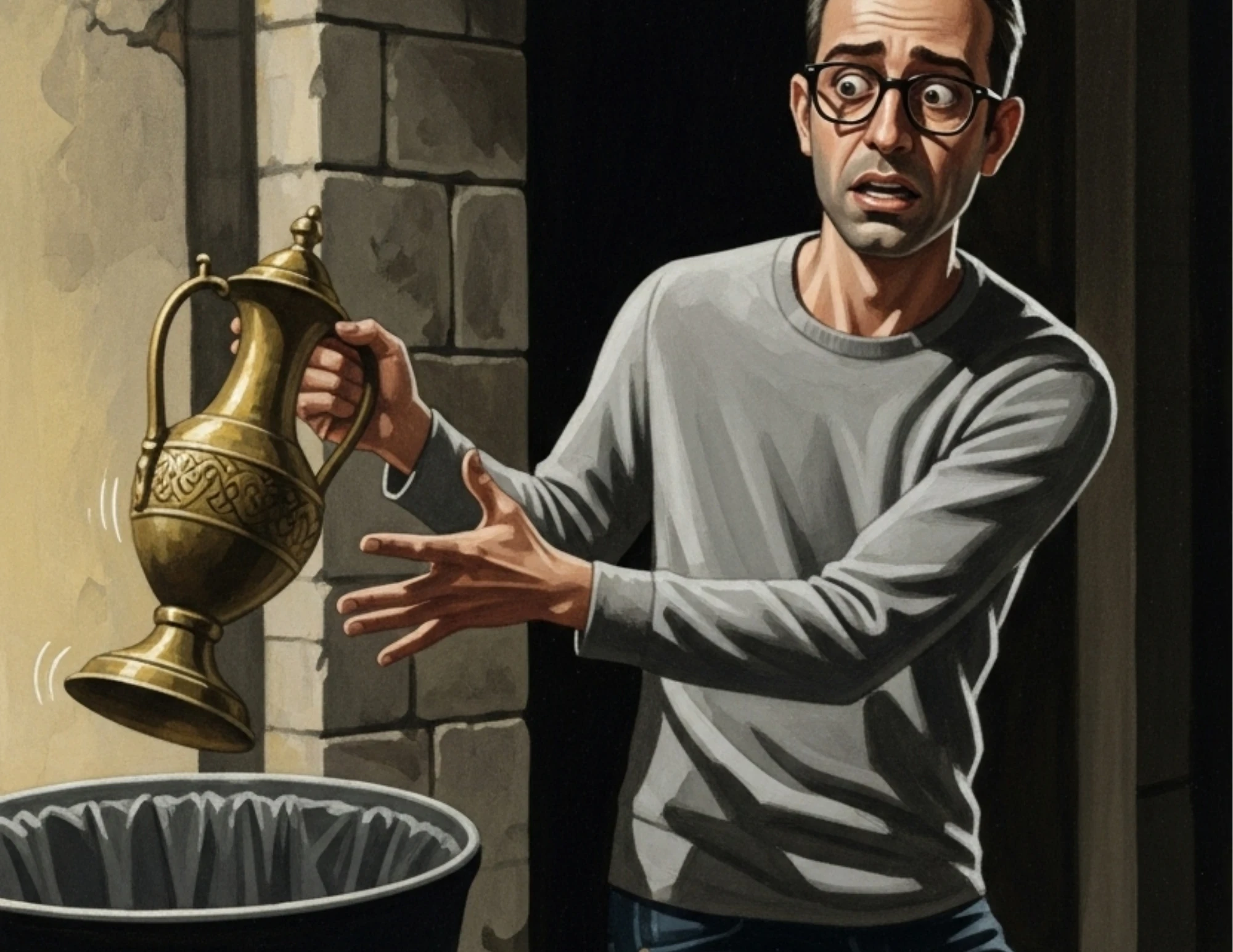 image about المصباح الذي يروي النكات المظلمة: مغامرة المزاد العبثي