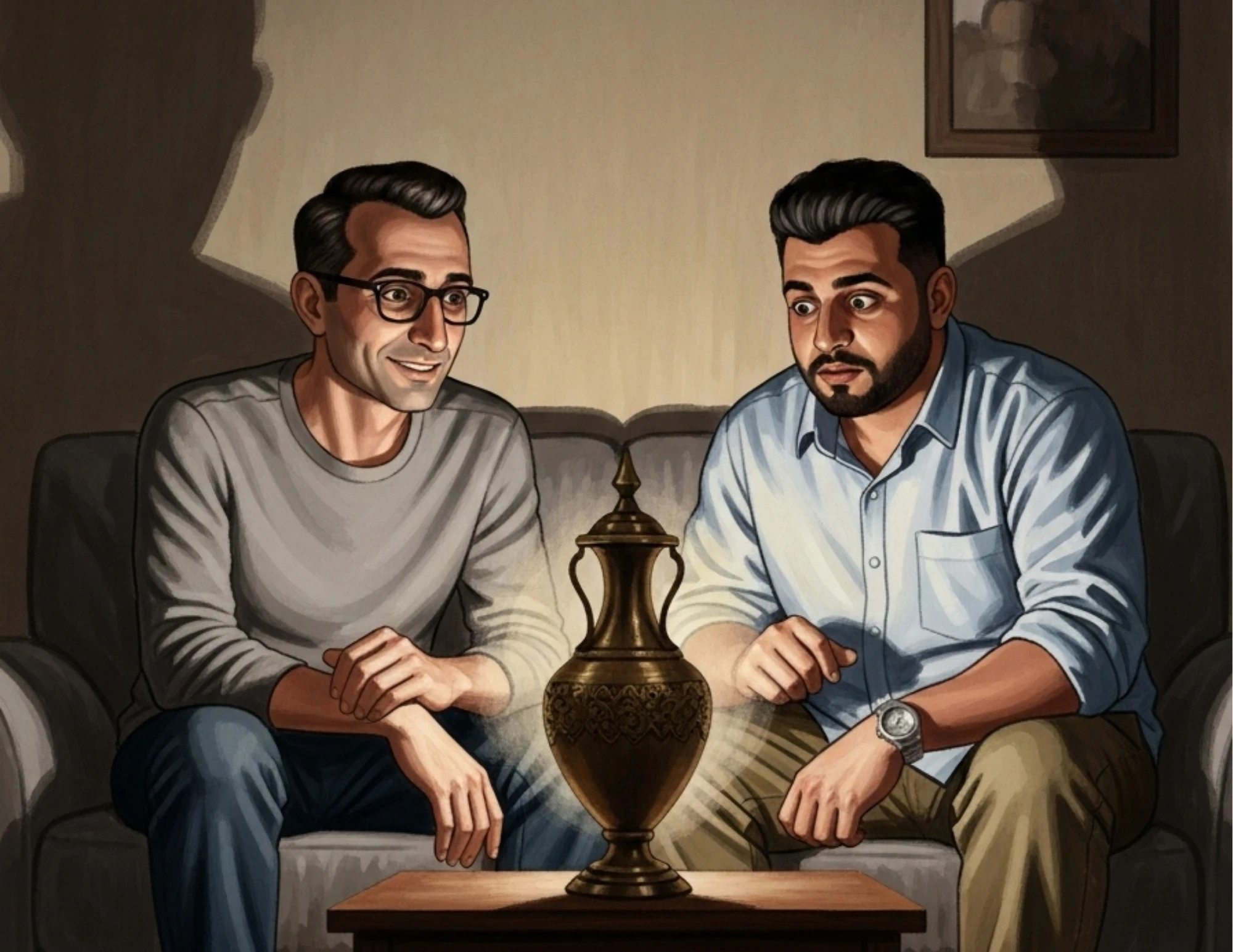 image about المصباح الذي يروي النكات المظلمة: مغامرة المزاد العبثي