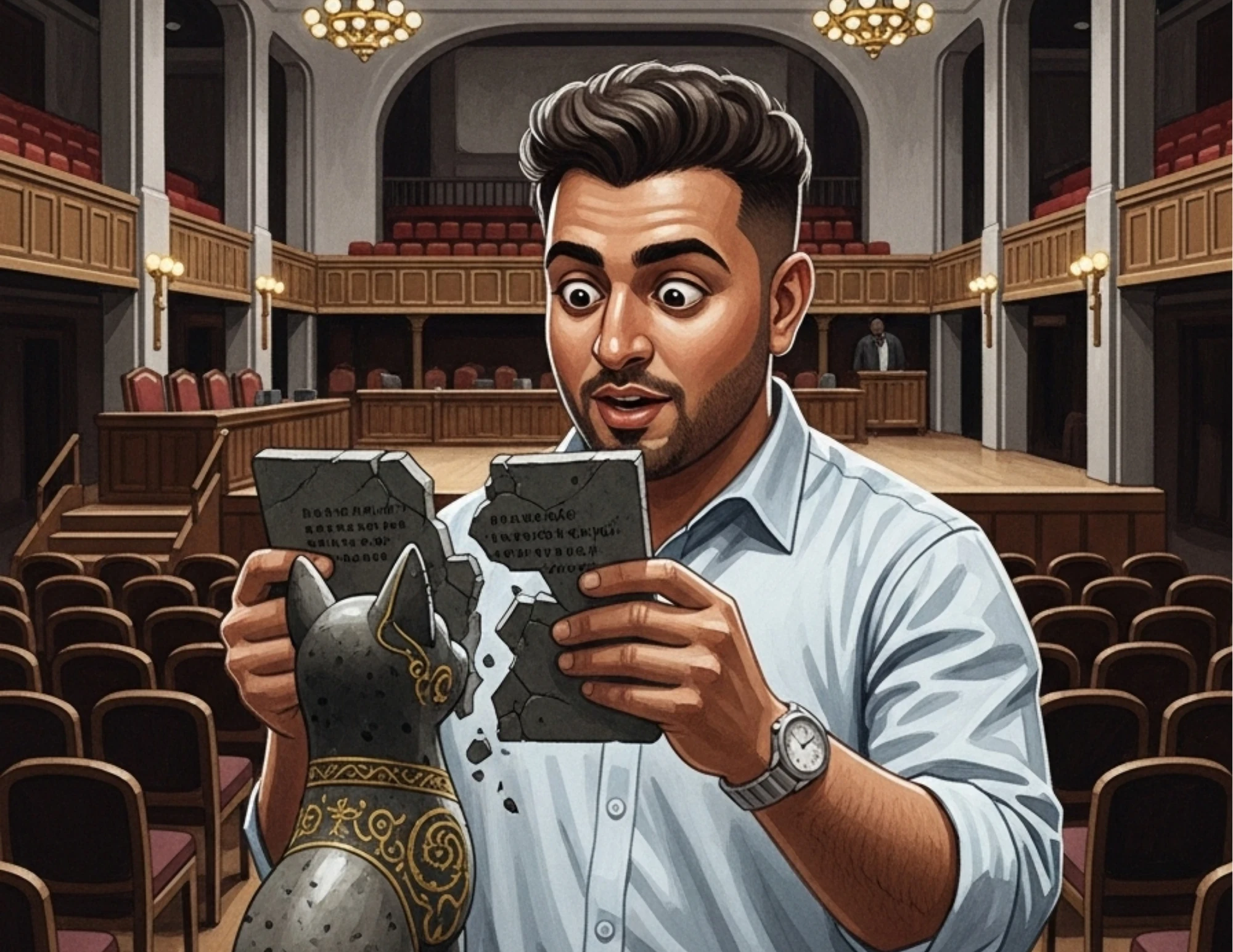 image about المصباح الذي يروي النكات المظلمة: مغامرة المزاد العبثي