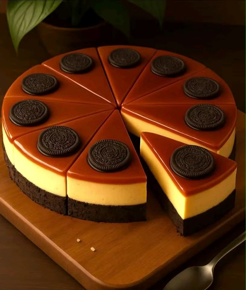 image about ثلاث وصفات الحلويات البارده ⛄️ كريم كراميل بالفواكه و مدلوقة بالقشطة 🍨 و حلوى الأوريو الباردة بدون بيض وبدون كريمة 🍪