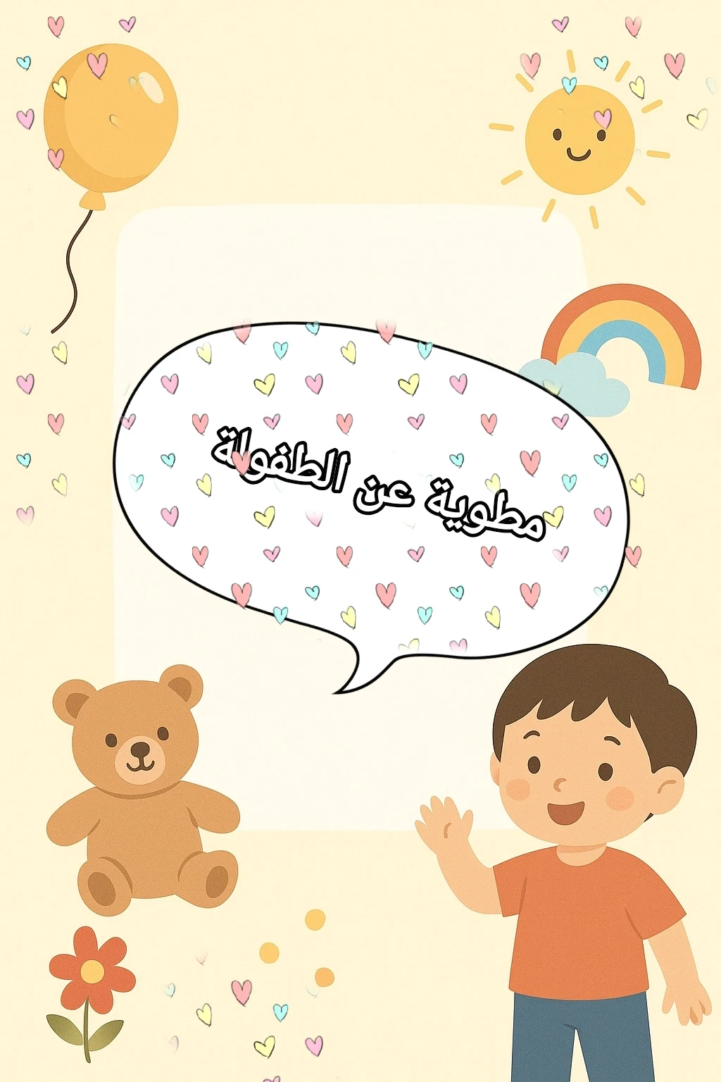 image about 🌸 مطوية عن الطفولة جاهزة.. وفر وقتك وابدأ الكتابة فورًا!