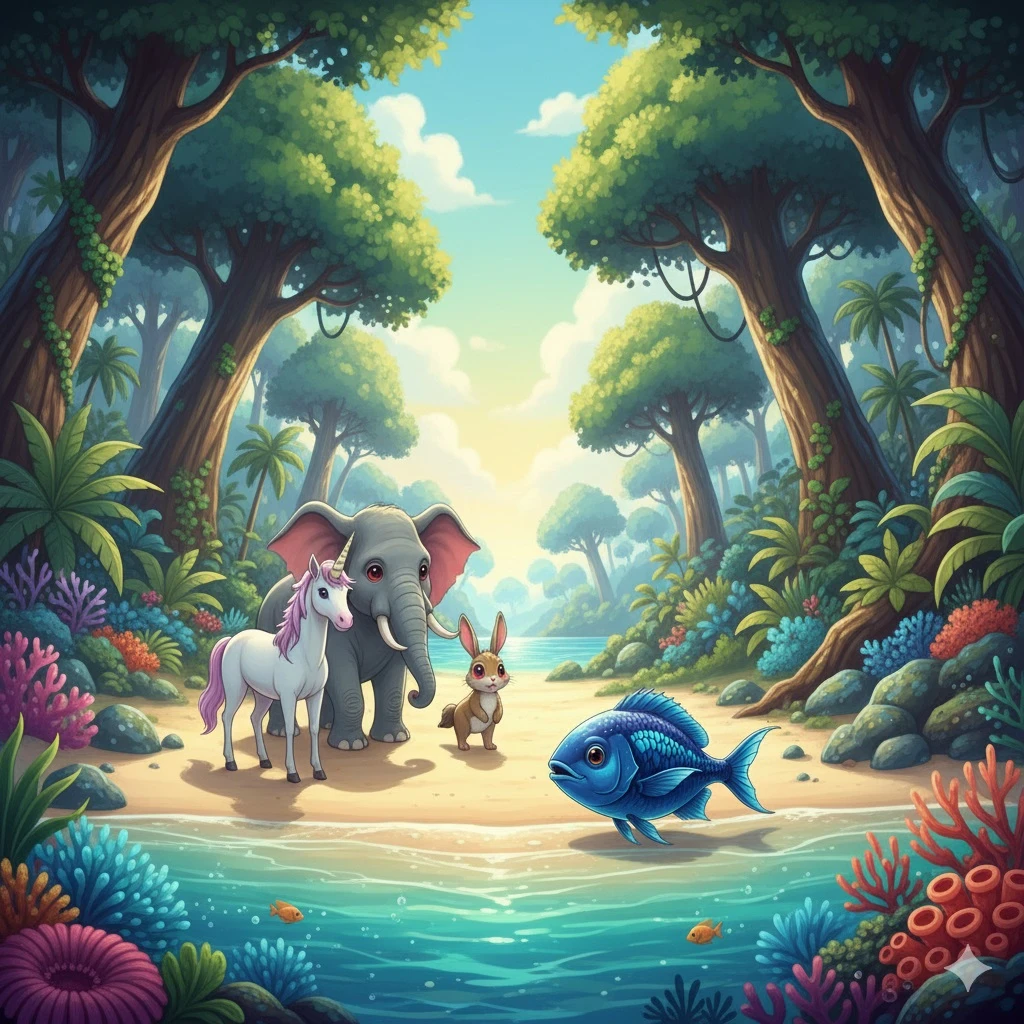 image about السمكة الزرقاء ومغامرة البحار