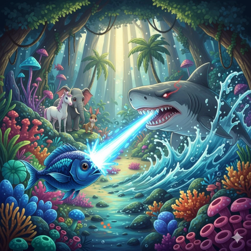 image about السمكة الزرقاء ومغامرة البحار