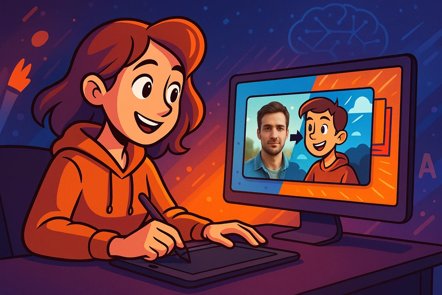 image about إعداد وتشكيل لقطات كرتونية متكاملة بالذكاء الاصطناعي من الهاتف مجاناً من البدء للإنجاز