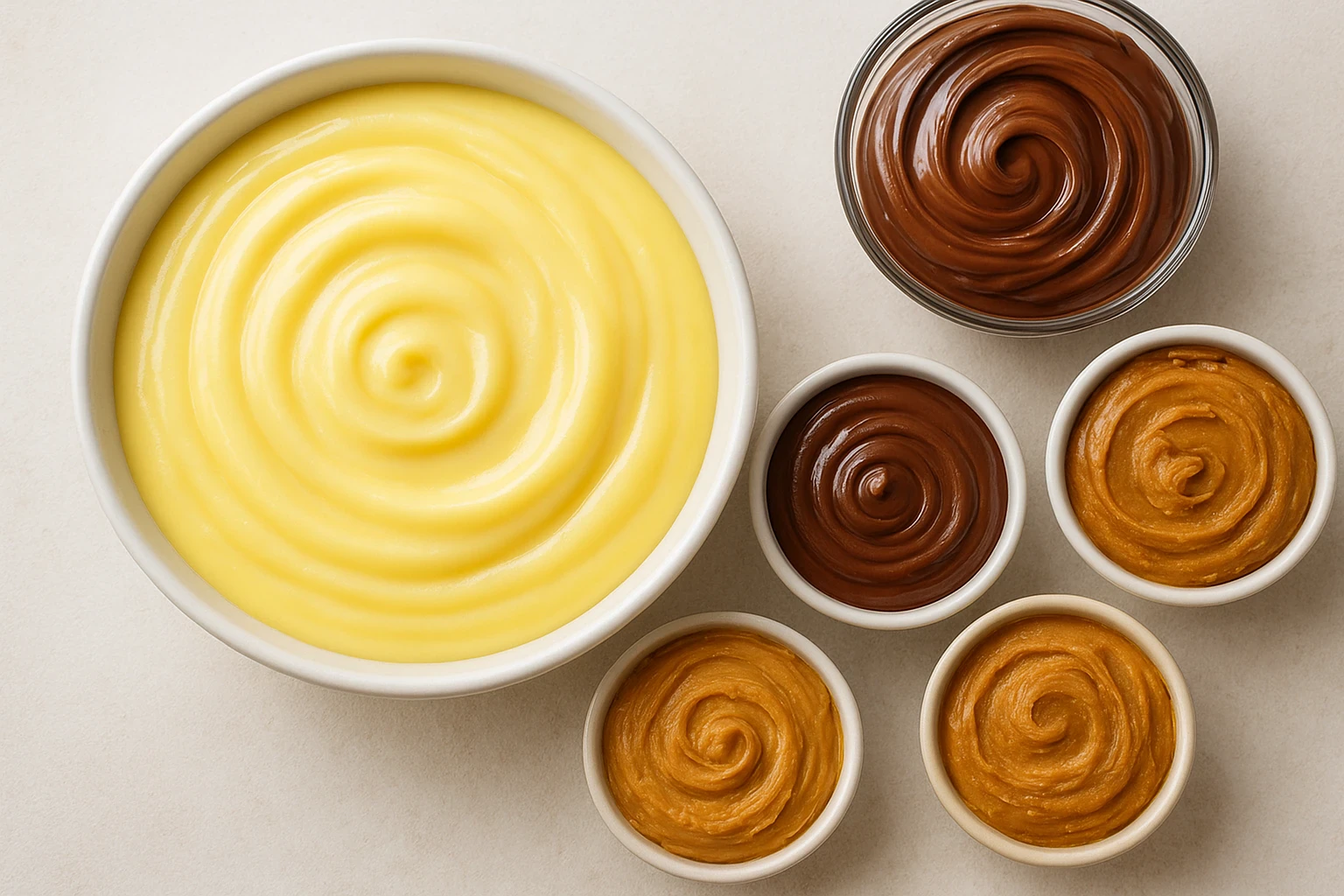 image about طريقة عمل الحشوات المختلفة للحلويات والمعجنات : الكاسترد واللوتس والشوكولاتة والنوتيلا وزبدة الفستق خطوة بخطوة