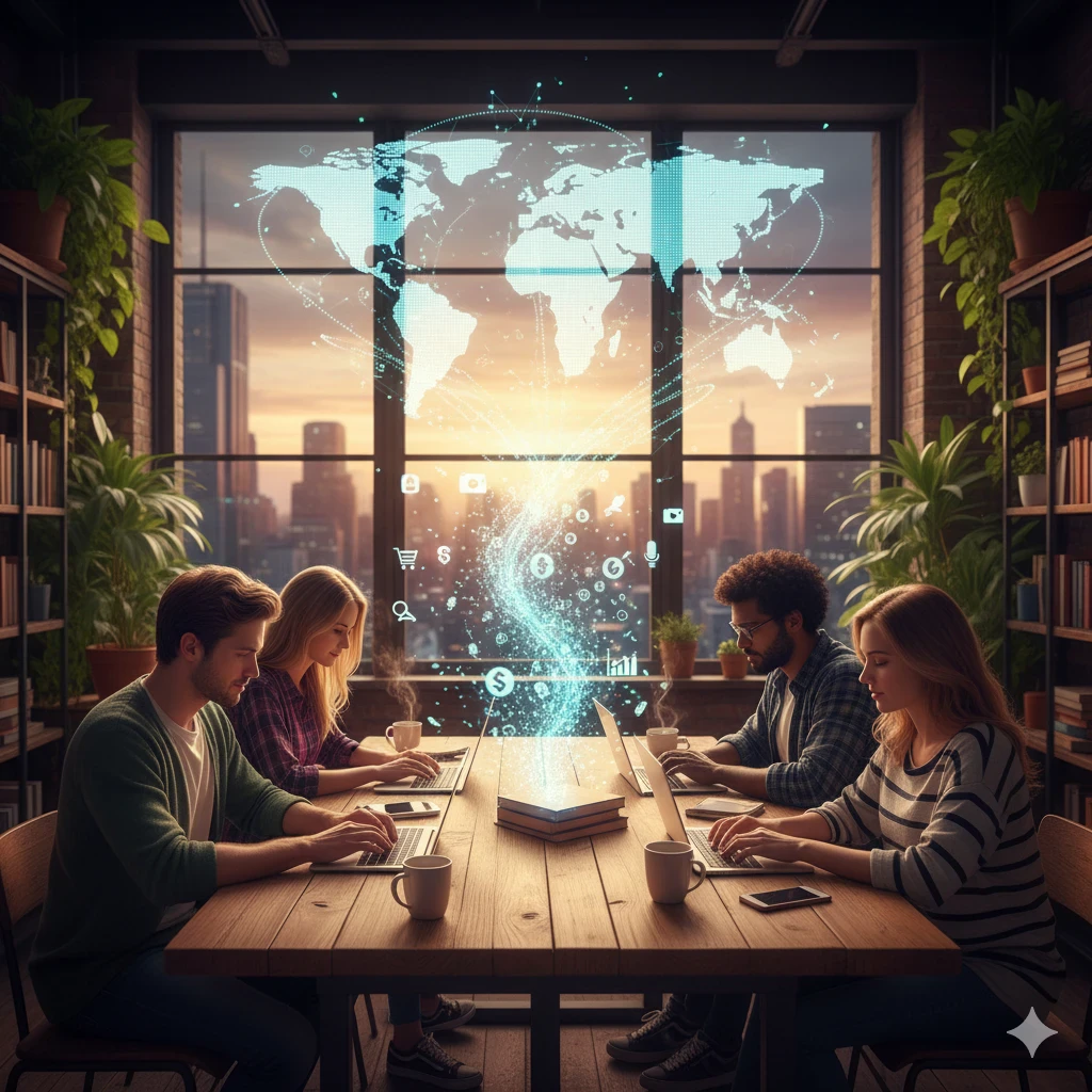 image about 🤑 فلوس وانت مرتاح: كيف تخلي الإنترنت يشتغل عشانك وأنت لابس بيجامة!