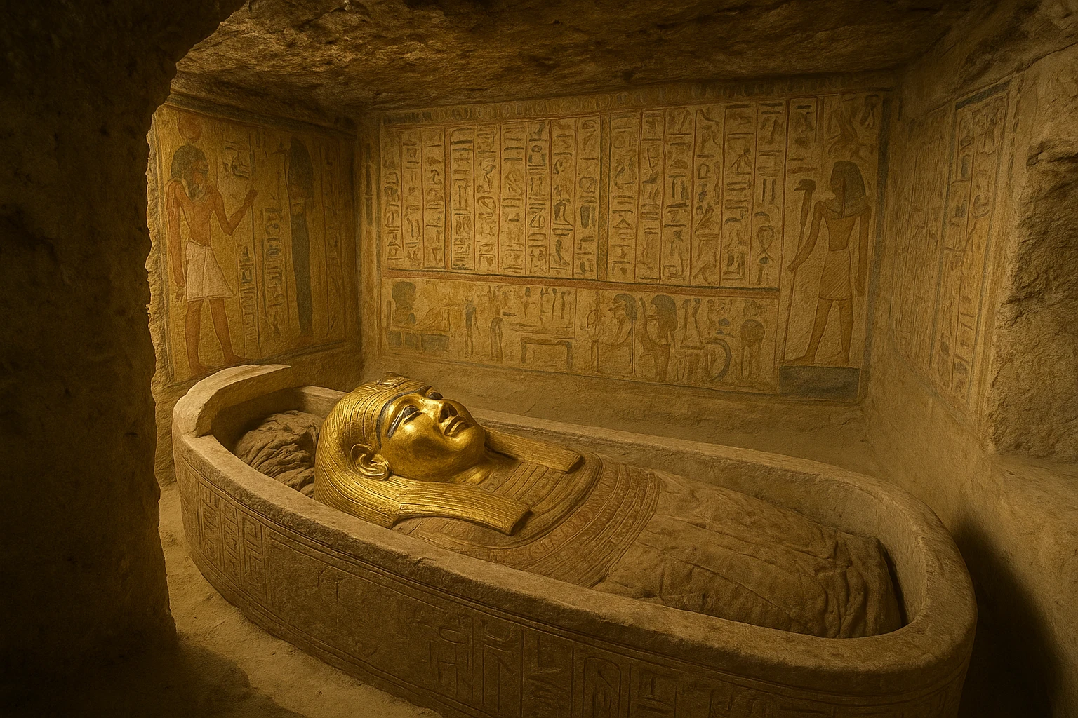 image about 🔻 اكتشاف مقبرة جديدة في سقارة 2024… أسرار تُفتح لأول مرة منذ 4300 عام