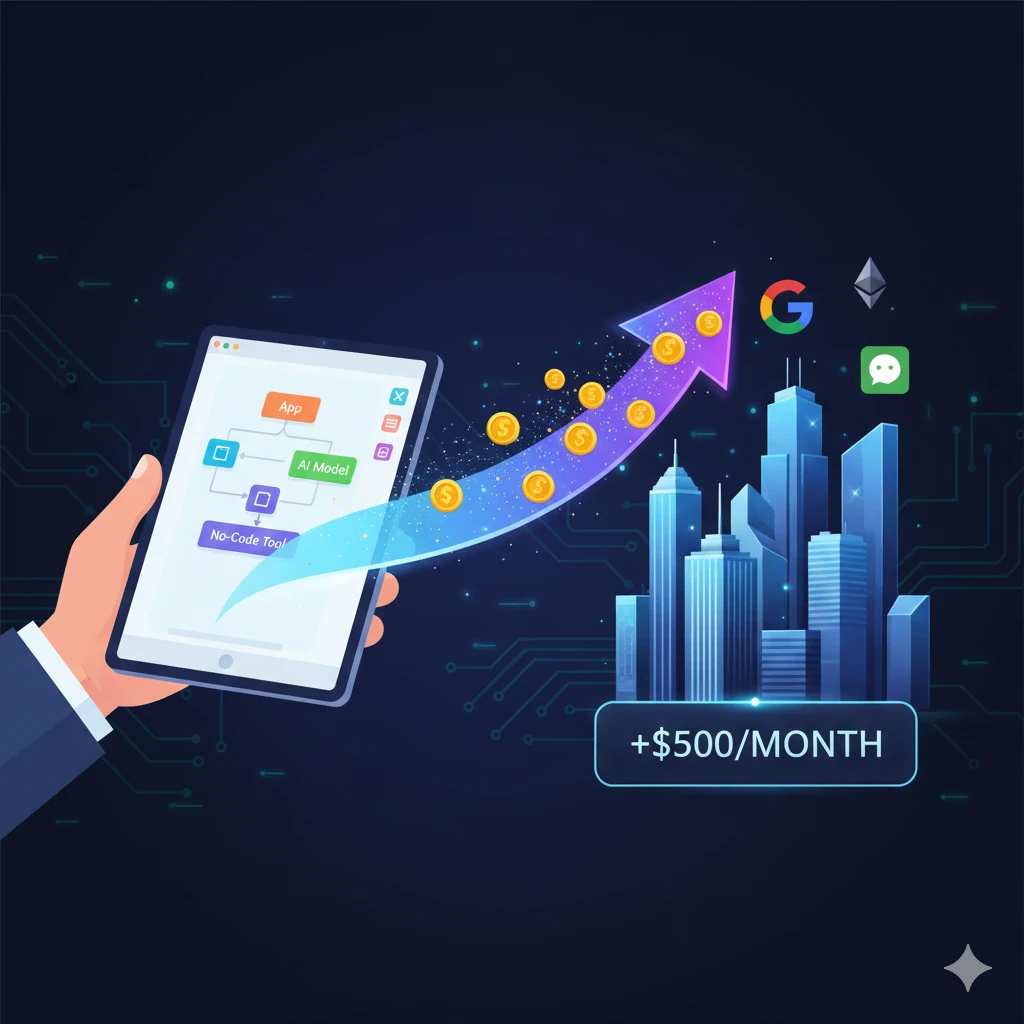 image about لا تبرمج بل اربح: ابنِ أداة AI بدون كود بدخل شهري 500$ للشركات!