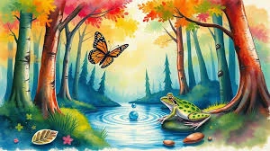 image about 🌈 قصة: مغامرة الألوان السحرية في غابة الهمس 🍄