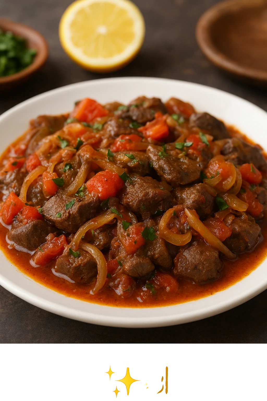 image about 🍽️🔥 طريقة عمل الكبدة الإسكندراني بالبصل والطماطم — نكهة مصرية أصلية لا تُقاوم