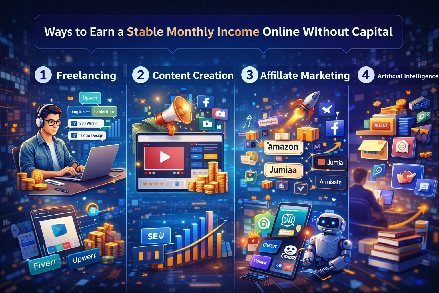 image about كيف تبني دخلًا شهريًا ثابتًا من الإنترنت بدون رأس مال؟ دليل عملي 2026