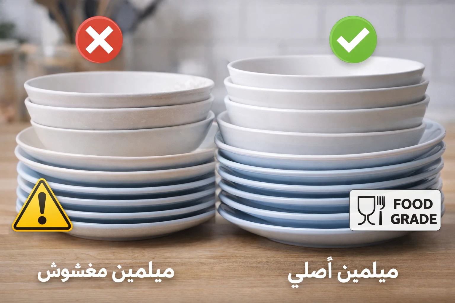 image about هل أطباق الميلامين آمنة؟ تحذير مهم قبل استخدامها في بيتك، ازاي اعرف الميلامين الاصلي من التقليد، 