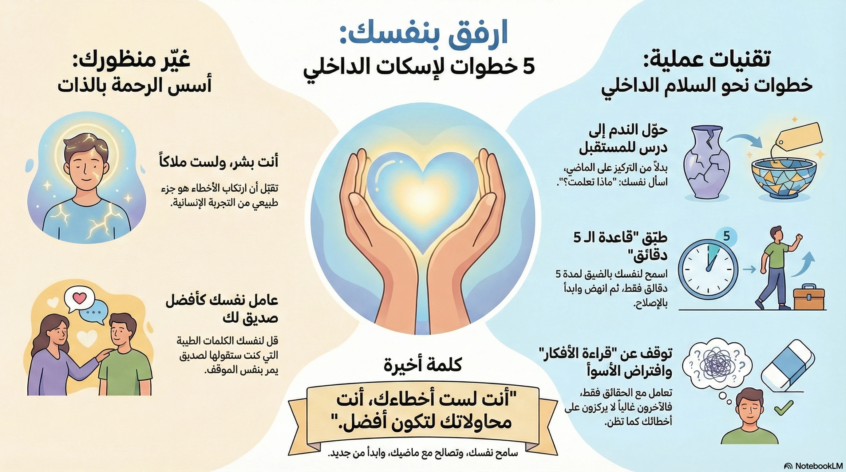 image about  لو بتلوم نفسك على كل كبيرة وصغيرة: دليلك النفسي عشان ترحم روحك وتتصالح مع أخطائك