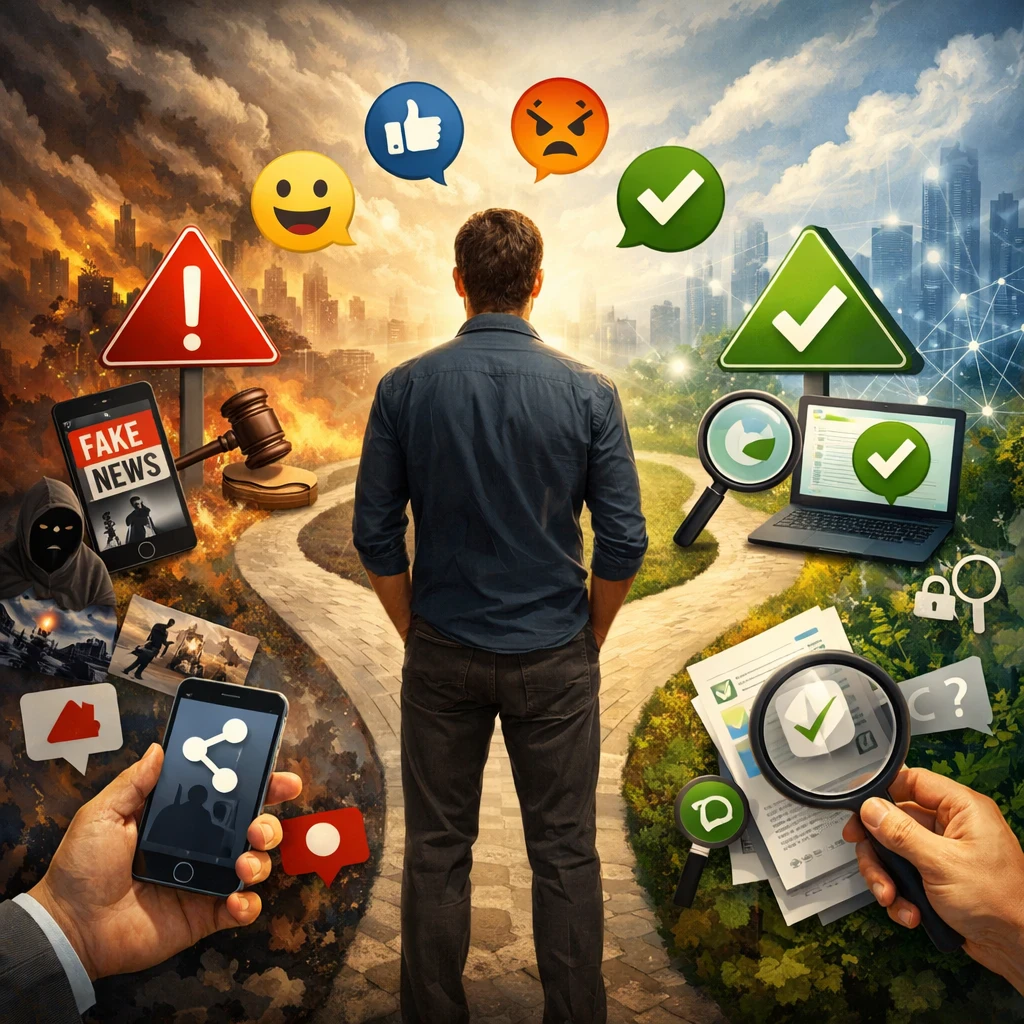 image about أزمة الحقيقة في عصر ما بعد الواقع (Post-Truth Era): كيف غيَّرت وسائل التواصل الاجتماعي مفهوم الصدق والمعرفة؟