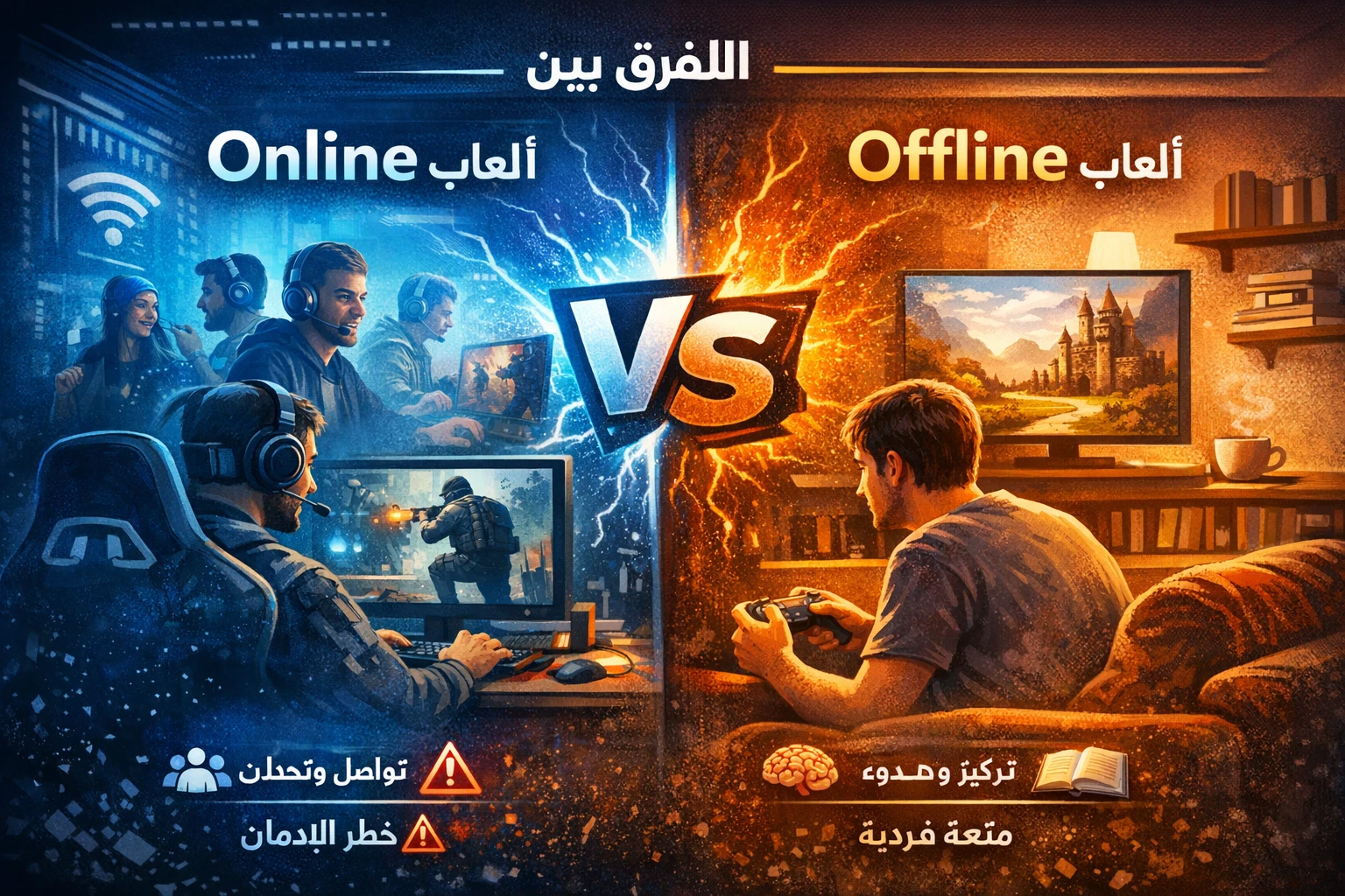 image about الفرق بين ألعاب Online وOffline وتأثير كل نوع على اللاعب