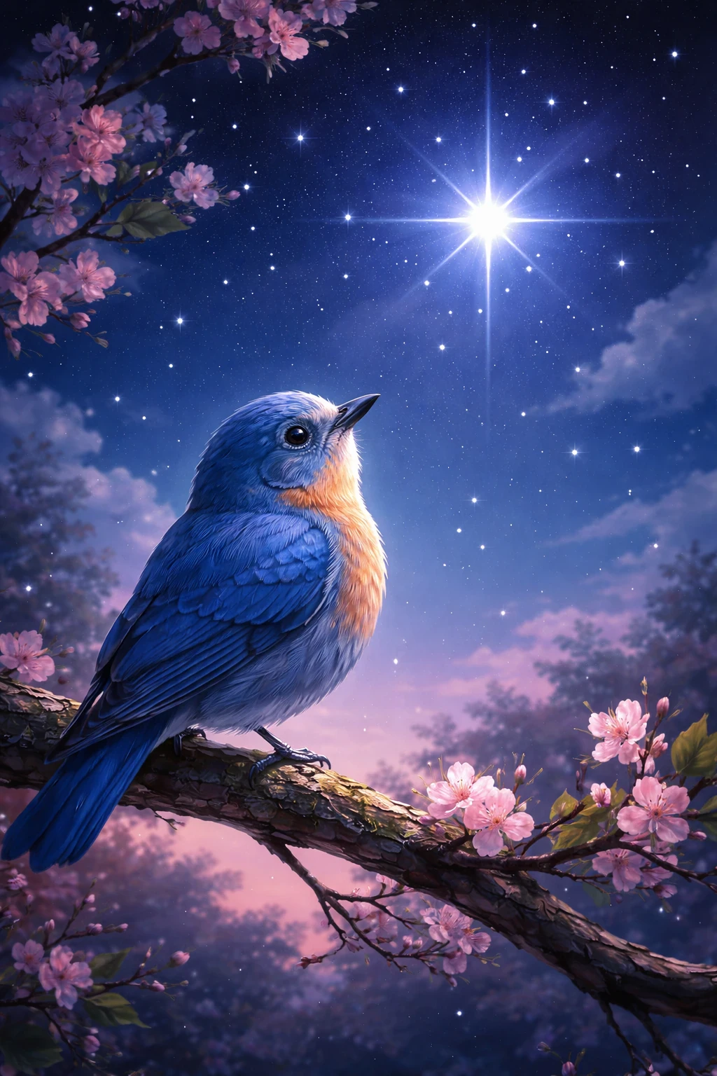 image about 🐦✨ العصفور الأزرق والنجمة الساطعة