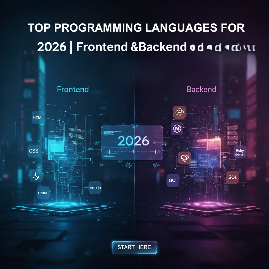 image about أشهر لغات البرمجة لتصميم المواقع في 2026 | Frontend وBackend (دليل شامل)