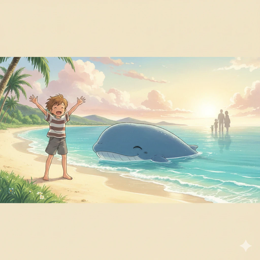 image about الحوت الطيب والصبي في المحيط