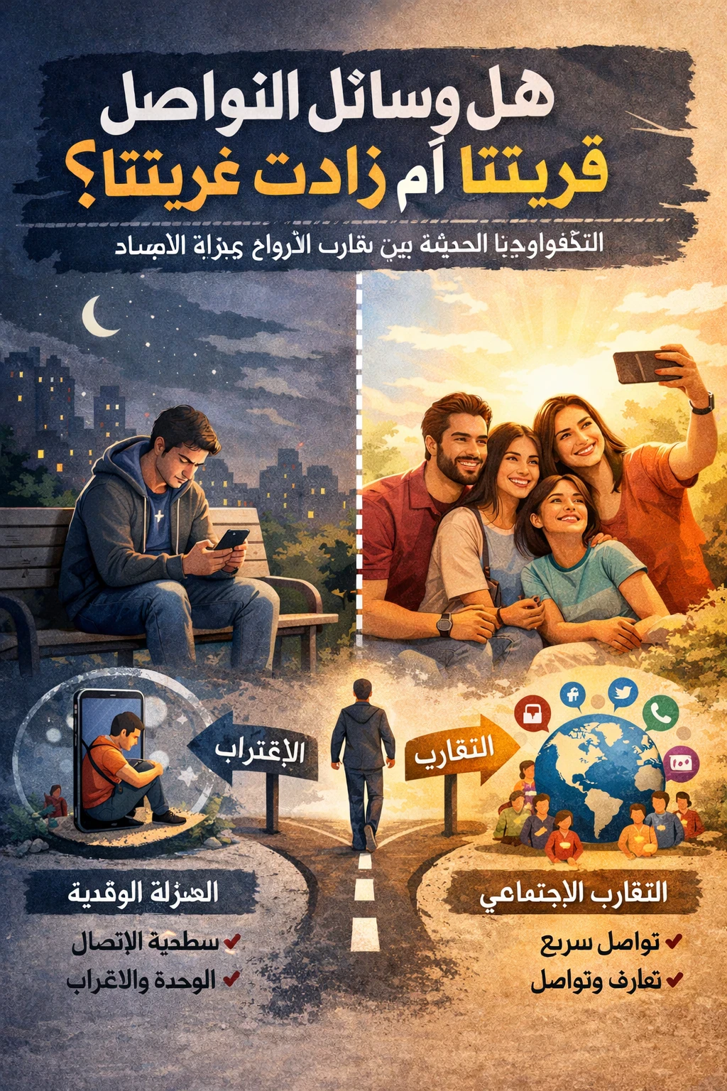 image about هل وسائل التواصل قربتنا أم زادت غربتنا ؟