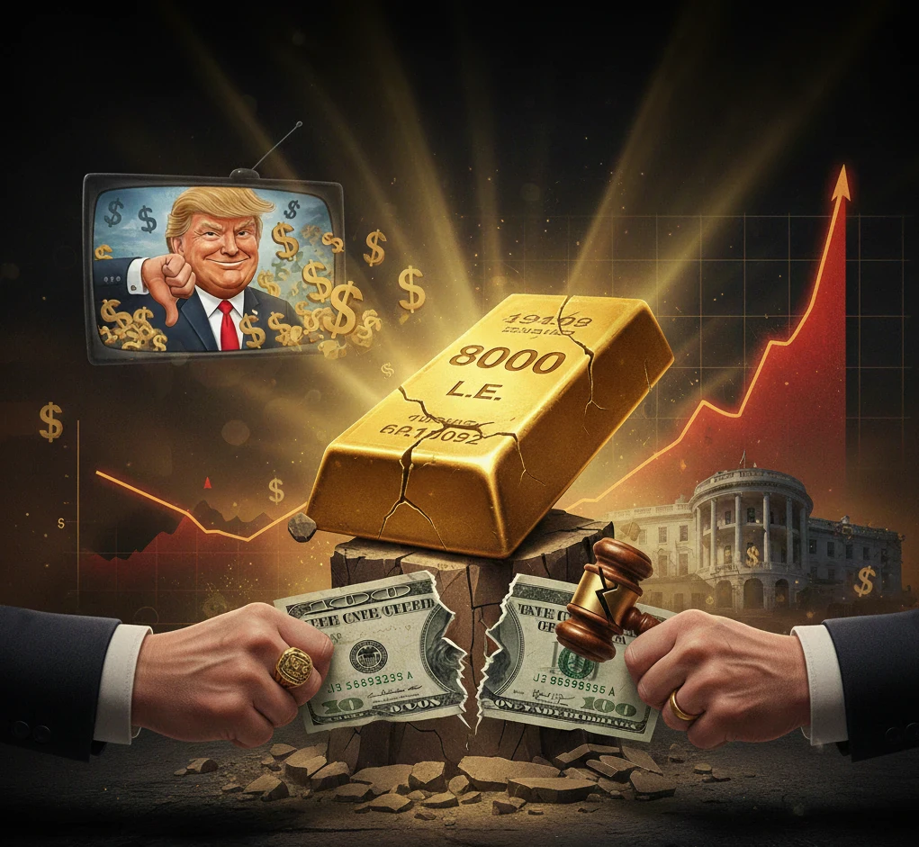image about الذهب بـ 8000 جنيه والآتي أعظم.. هل يضحي ترامب بالدولار عشان ينقذ عرشه؟