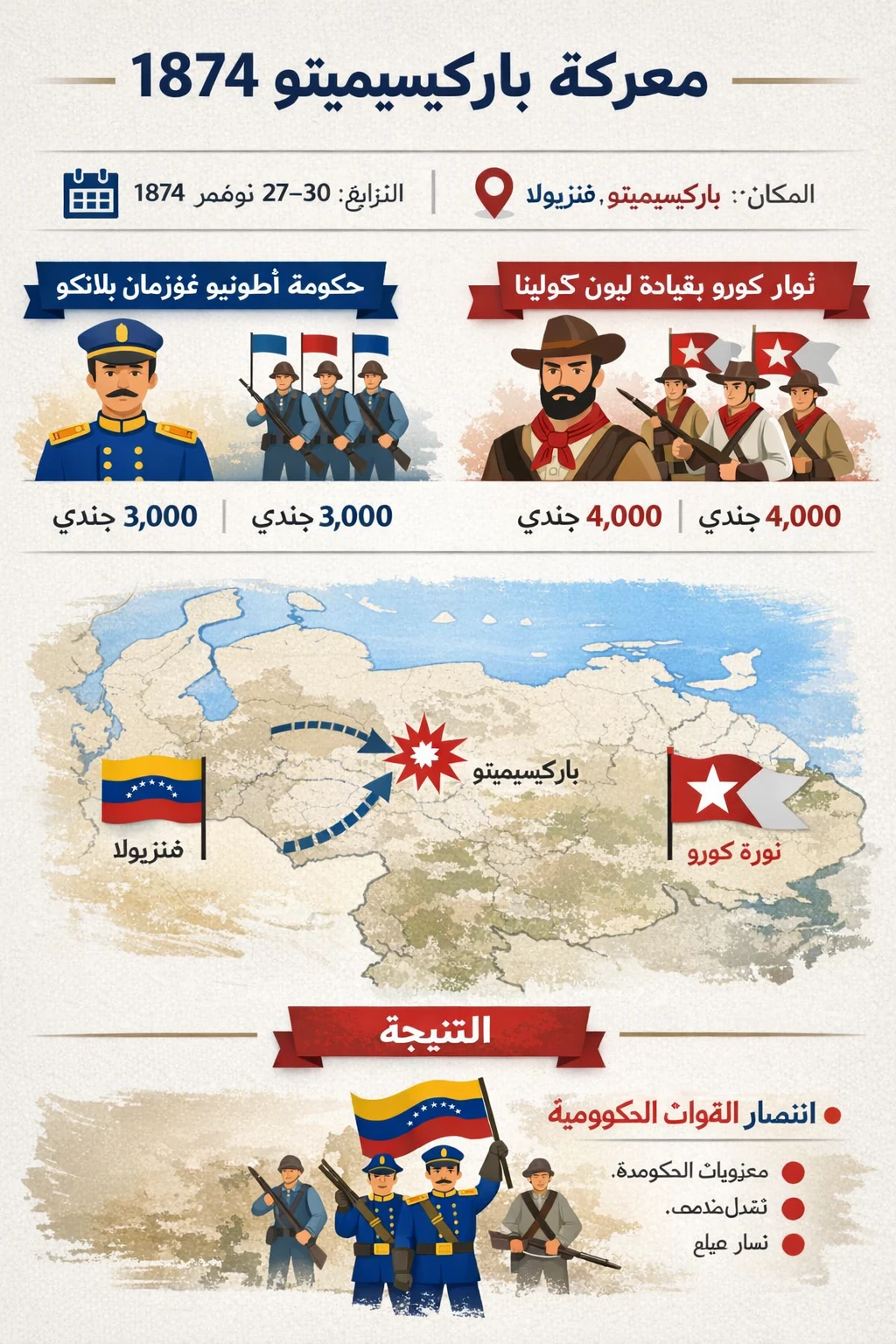 image about معركة باركيسيميتو 1874: انتصار الحكومة ضد ثوار كورو