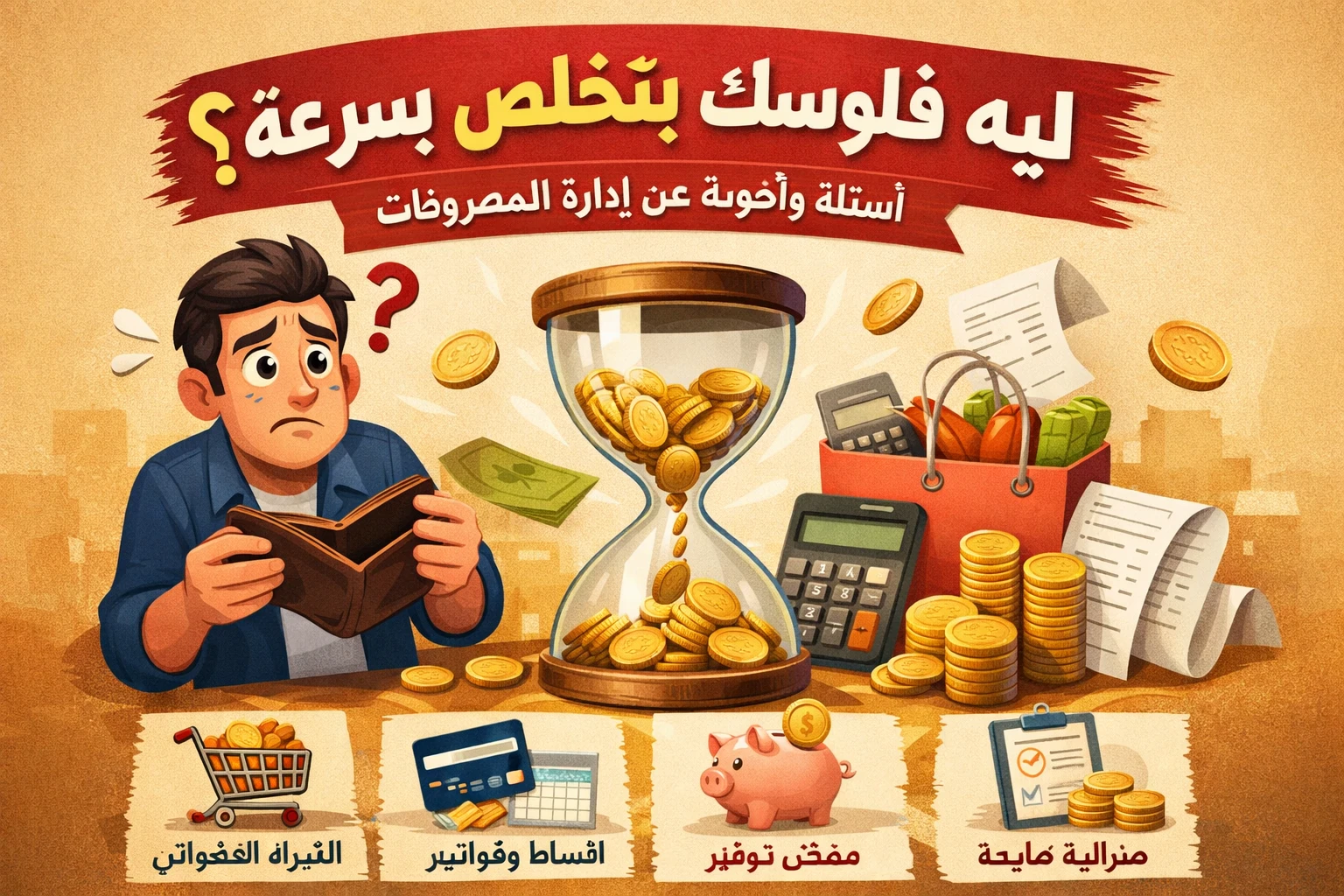 image about ليه فلوسك بتخلص بسرعة؟ أسئلة وأجوبة شاملة عن إدارة المصروفات