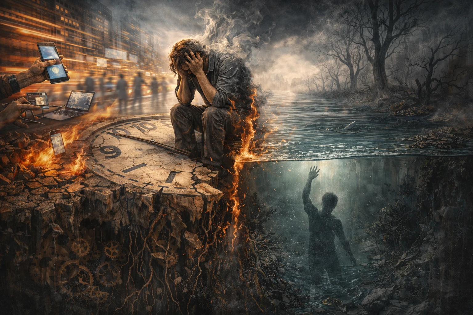 image about الذات المُرهَقة في عصر التسارع: كيف نفقد العمق ونفقد المعنى في حياتنا اليومية؟