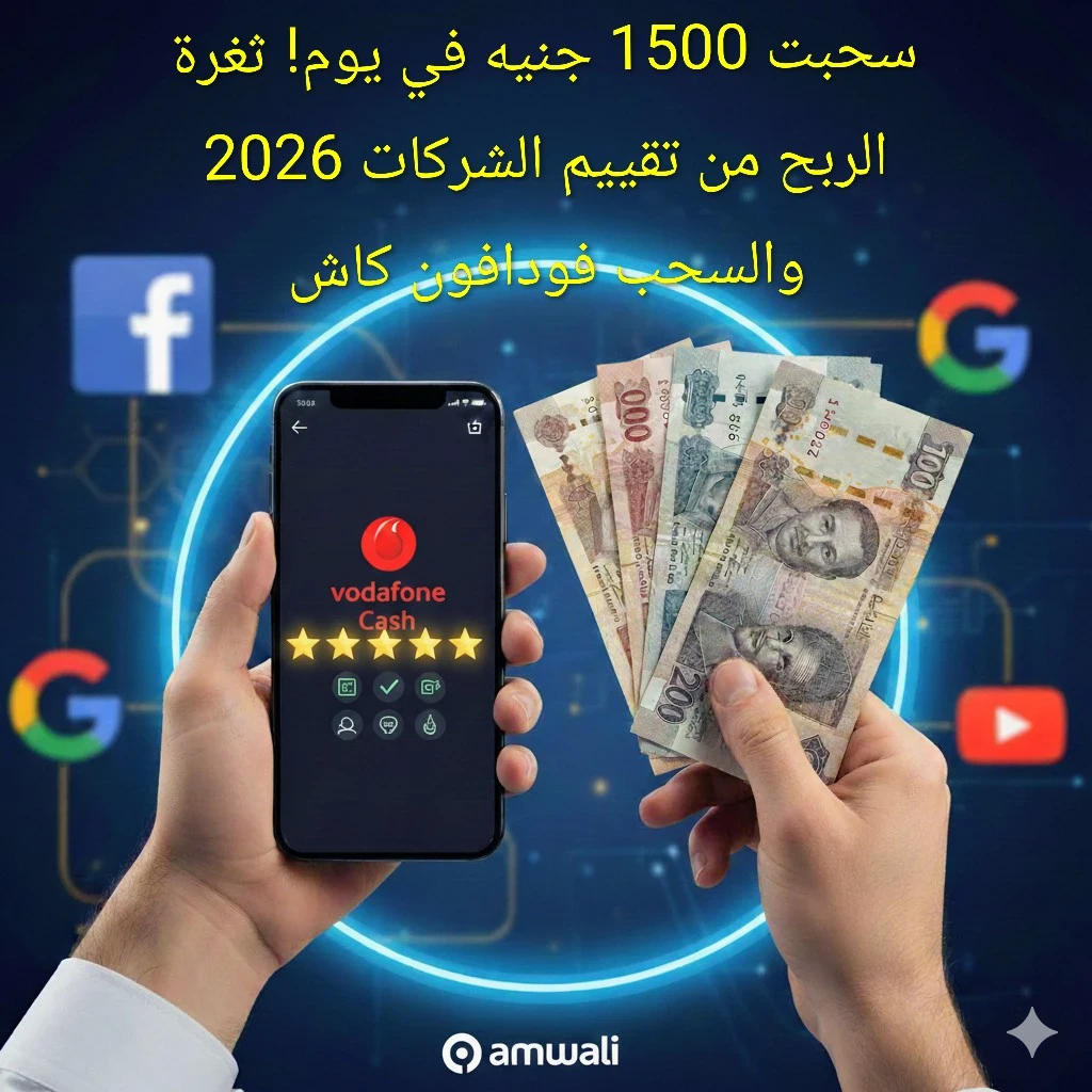image about سحبت 1500 جنيه في يوم! ثغرة الربح من تقييم الشركات 2026 والسحب فودافون كاش.