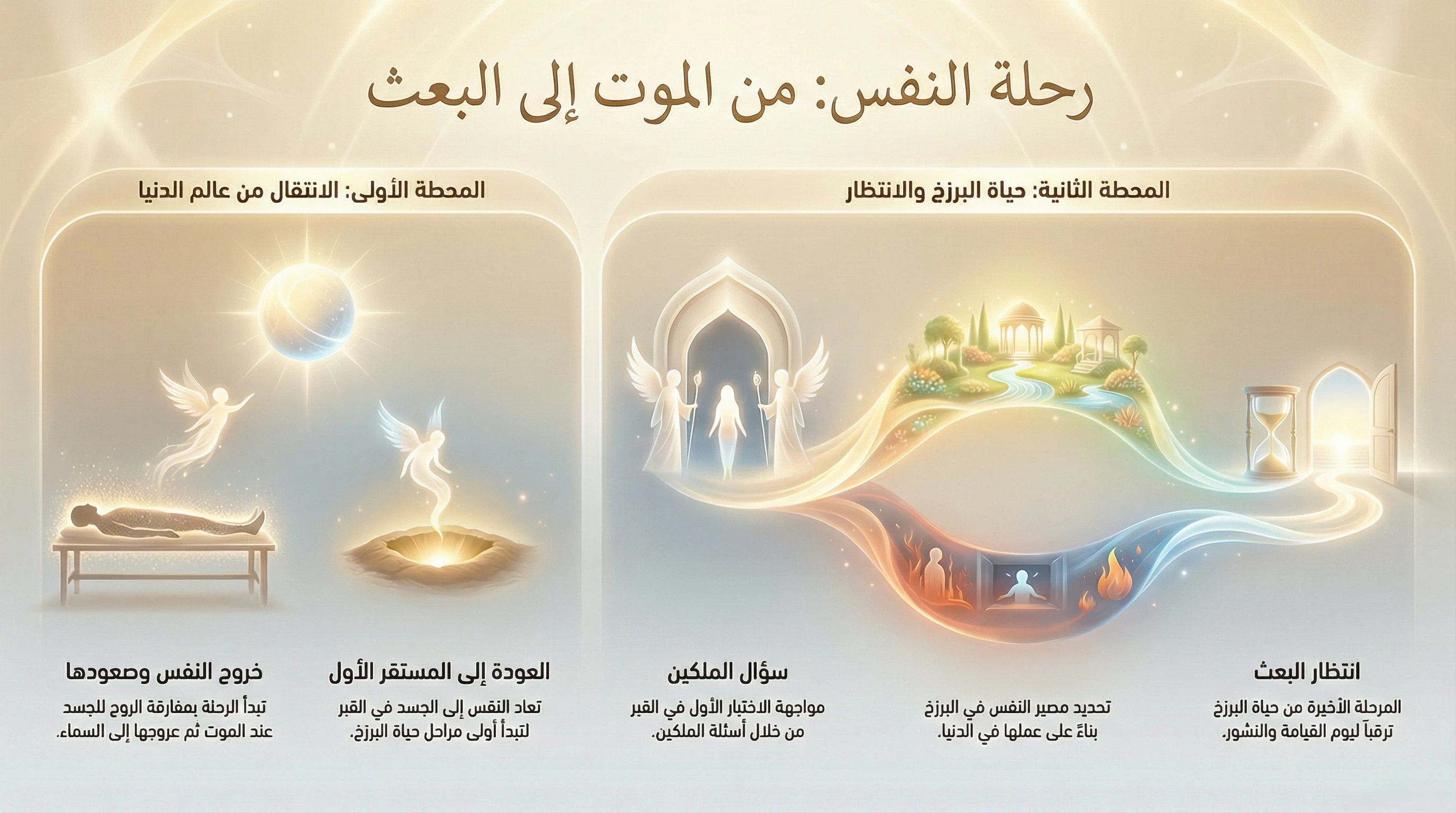 image about رحلة النفس بعد الموت في القرآن والسنة | ماذا يحدث في القبر؟ وما هو البرزخ؟