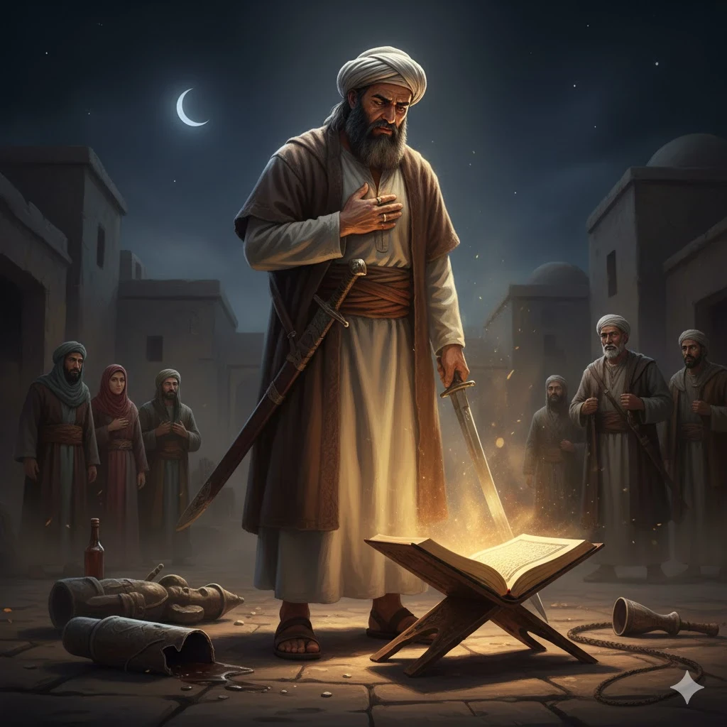 image about قصة توبة عمر بن الخطاب رضي الله عنه: من ظلمات القسوة إلى نور الإيمان