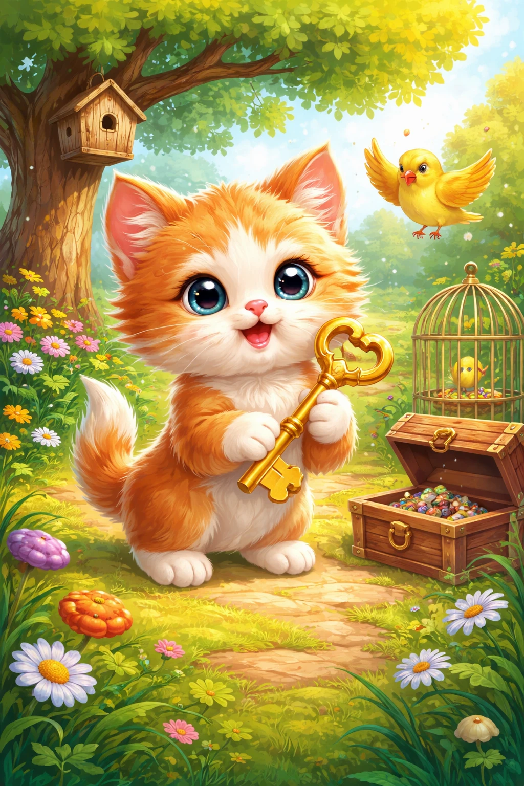 image about القط الصغير والمفتاح الذهبي 🗝️🐱