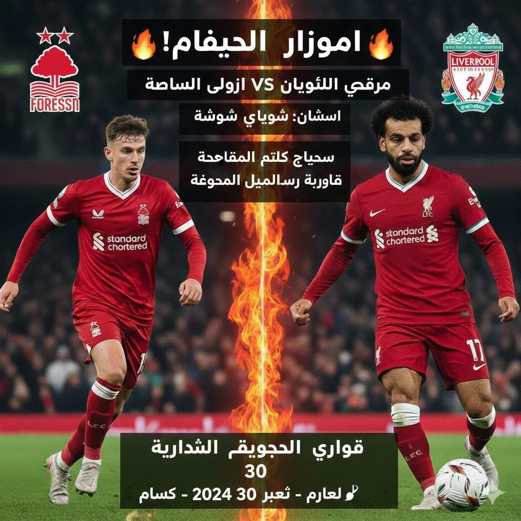 image about 🔥 صراع ناري! نوتينغهام فورست 🆚 ليفربول من يحسم القمة؟ 👑