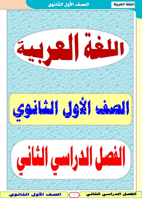 image about تحميل مراجعة لغة عربية أولى ثانوي ترم تاني 2026 PDF مجاناً | أقوى شرح + مراجعة نهائية + أسئلة امتحانات متوقعة
