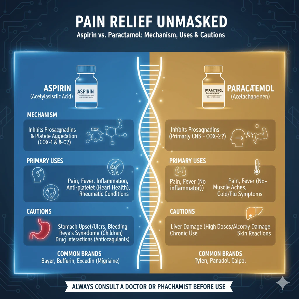 image about دليل المسكنات غير المخدرة: آليات التسكين، خفض الحرارة، ومحاذير الاستخدام