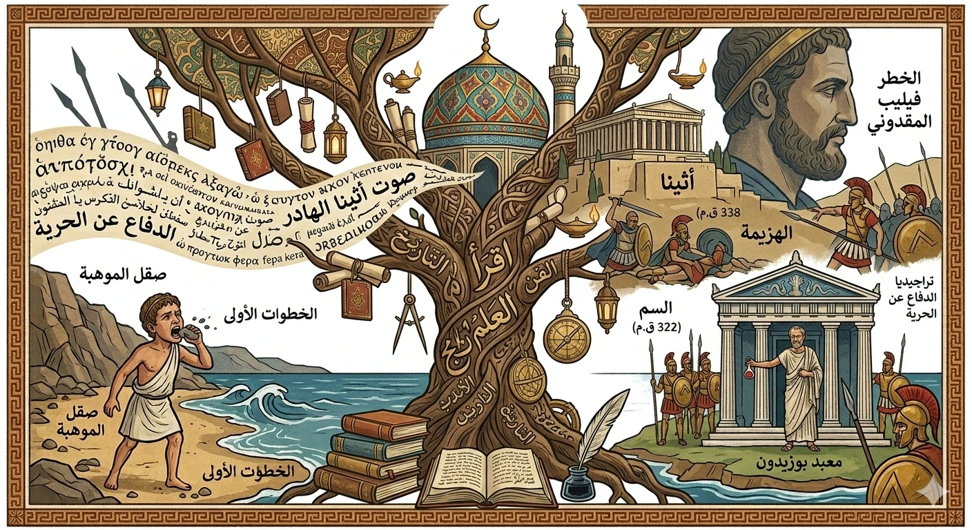 image about ديموستين: صوت أثينا الهادر وتراجيديا الدفاع عن الحرية