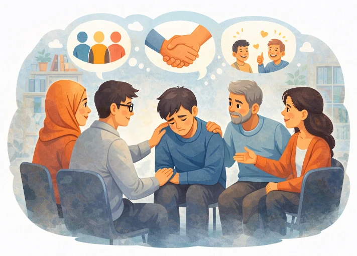 image about دور الاسرة و المجتمع في دعم الافراد المصابين باضطرابات نفسية